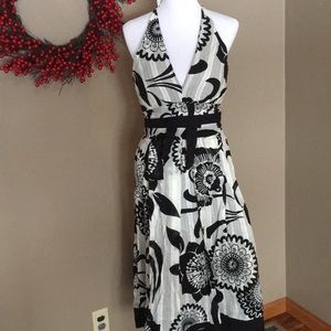 Black mid length open backed dress